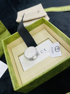 Luxury Womens Jewelry Gucci Interlocking G 925 Sterling Silver Ring A152PP220 AA154297
