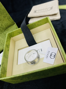 Luxury Womens Jewelry Gucci Interlocking G 925 Sterling Silver Ring A152PP220 AA154297