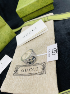 Luxury Womens Jewelry Gucci Interlocking G 925 Sterling Silver Ring A152PP280 AA154298