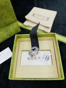 Luxury Womens Jewelry Gucci Interlocking G 925 Sterling Silver Ring A152PP280 AA154298