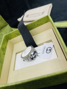 Luxury Womens Jewelry Gucci Interlocking G 925 Sterling Silver Ring A152PP280 AA154298