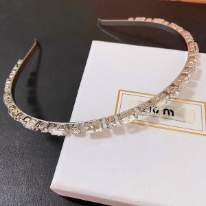Luxury Womens Jewelry Miu Miu Crystal Embellished Headband A152PP160 AA154305