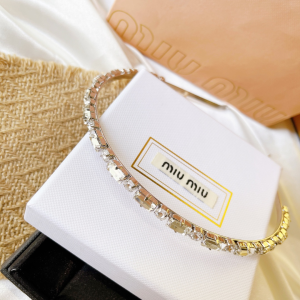 Luxury Womens Jewelry Miu Miu Crystal Embellished Headband A152PP160 AA154305