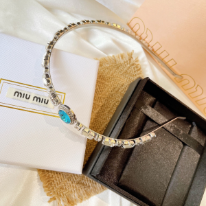 Luxury Womens Jewelry Miu Miu Crystal Embellished Headband A152PP160 AA154306