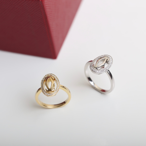 Cartier Diamond Logo Double C Rings 