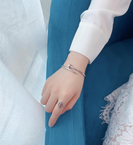 Luxury Womens Jewelry Cartier Diamond Logo Double C Rings A205PP180 AA154510