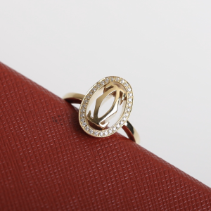 Luxury Womens Jewelry Cartier Diamond Logo Double C Rings A205PP180 AA154510