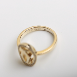 Luxury Womens Jewelry Cartier Diamond Logo Double C Rings A205PP180 AA154510