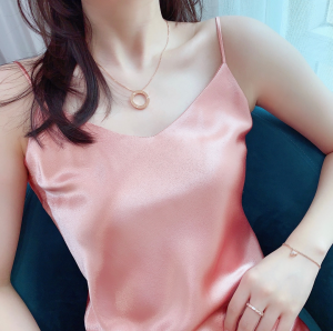 Luxury Womens Jewelry Cartier Love 3 Diamond Circle Charm Necklace A205PP320 AA154472