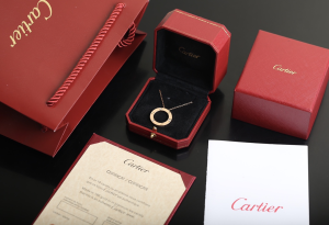 Luxury Womens Jewelry Cartier Love 3 Diamond Circle Charm Necklace A205PP320 AA154472