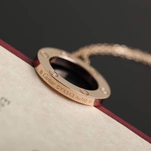 Luxury Womens Jewelry Cartier Love 3 Diamond Circle Charm Necklace A205PP320 AA154472