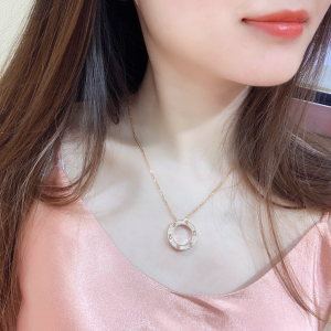 Luxury Womens Jewelry Cartier Love Diamond Circle Charm Necklace A205PP380 AA154470