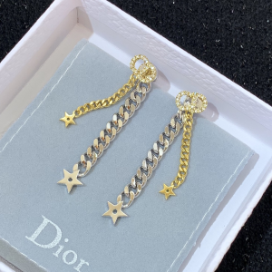 Dior Crystals CD Navy Earrings Star 