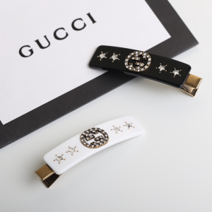 Gucci Crystal Interlocking G Hair Slide Clip 