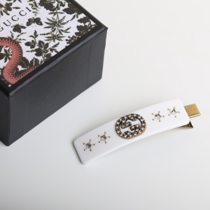 Luxury Womens Jewelry Gucci Crystal Interlocking G Hair Slide Clip A205PP150 AA154452