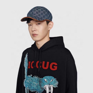 Luxury Womens Hats Gucci GG Denim Blue Baseball Hat A62PP80 AA154612