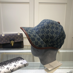 Luxury Womens Hats Gucci GG Denim Blue Baseball Hat A62PP80 AA154612