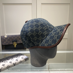 Luxury Womens Hats Gucci GG Denim Blue Baseball Hat A62PP80 AA154612