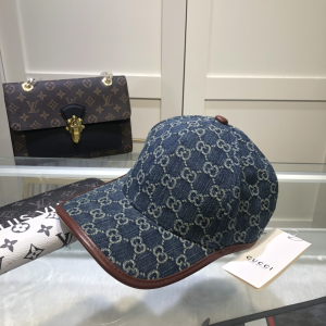 Luxury Womens Hats Gucci GG Denim Blue Baseball Hat A62PP80 AA154612