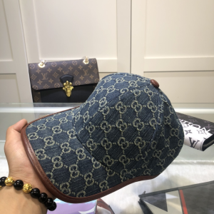 Luxury Womens Hats Gucci GG Denim Blue Baseball Hat A62PP80 AA154612