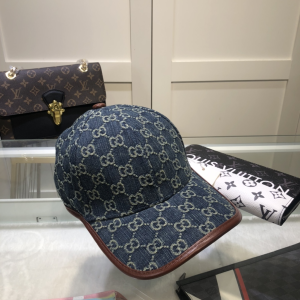 Luxury Womens Hats Gucci GG Denim Blue Baseball Hat A62PP80 AA154612