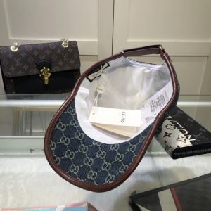 Luxury Womens Hats Gucci GG Denim Blue Baseball Hat A62PP80 AA154612