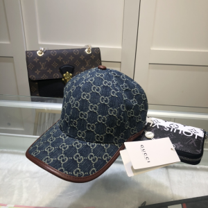 Luxury Womens Hats Gucci GG Denim Blue Baseball Hat A62PP80 AA154612