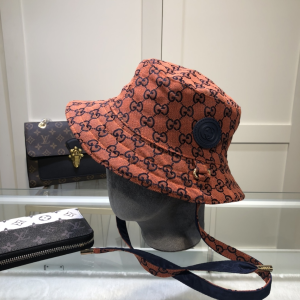 Gucci Orange GG Multicolor Reversible Bucket Hat 