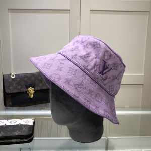 Louis Vuitton LV Monogram Denim Bucket Hat Purple 