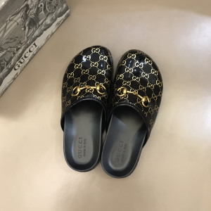 Luxury Mens Shoes Gucci Horsebit GG PVC Mules in Beige 38 To 46 A151PP370 AA155436