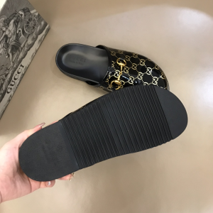 Luxury Mens Shoes Gucci Horsebit GG PVC Mules in Beige 38 To 46 A151PP370 AA155436