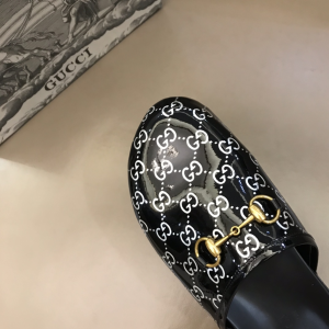 Luxury Mens Shoes Gucci Horsebit GG PVC Mules in Black 38 To 46 A151PP370 AA155435