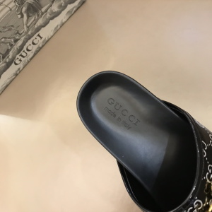 Luxury Mens Shoes Gucci Horsebit GG PVC Mules in Black 38 To 46 A151PP370 AA155435