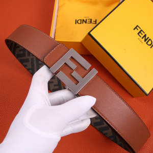 Fendi FF Leather Belt Tan 40MM 