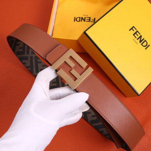 Fendi FF Leather Belt Tan 40MM 
