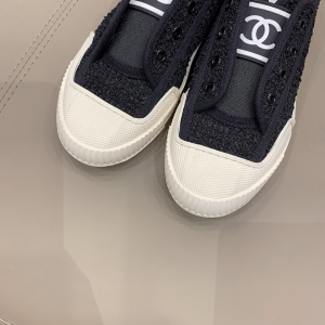 Luxury Womens Shoes Chanel CC Logo Tweed Sneaker in Black 35 To 40 A151PP340 AA155466