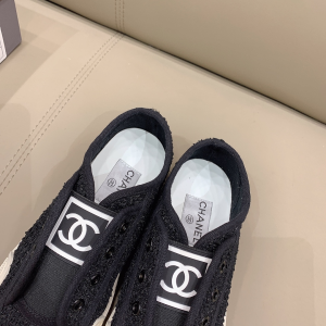 Luxury Womens Shoes Chanel CC Logo Tweed Sneaker in Black 35 To 40 A151PP340 AA155466