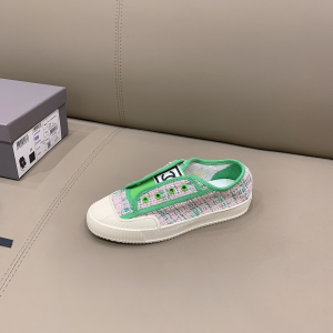 Luxury Womens Shoes Chanel CC Logo Tweed Sneaker in Green 35 To 40 A151PP340 AA155464