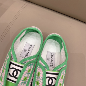 Luxury Womens Shoes Chanel CC Logo Tweed Sneaker in Green 35 To 40 A151PP340 AA155464