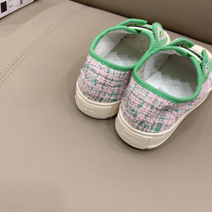 Luxury Womens Shoes Chanel CC Logo Tweed Sneaker in Green 35 To 40 A151PP340 AA155464