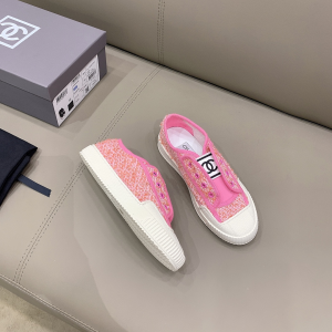 Luxury Womens Shoes Chanel CC Logo Tweed Sneaker in Pink 35 To 40 A151PP340 AA155465