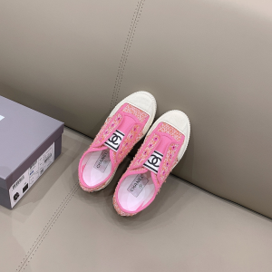 Luxury Womens Shoes Chanel CC Logo Tweed Sneaker in Pink 35 To 40 A151PP340 AA155465