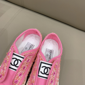 Luxury Womens Shoes Chanel CC Logo Tweed Sneaker in Pink 35 To 40 A151PP340 AA155465