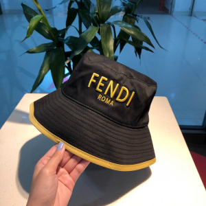 Fendi Logo Layered Bucket Hat Black 