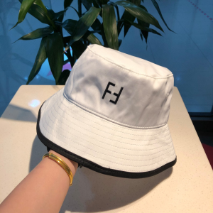 Luxury Womens Hats Fendi Logo Layered Bucket Hat in OFF White A190PP95 AA155622