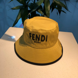 Luxury Womens Hats Fendi Logo Layered Bucket Hat in Yellow A190PP95 AA155625