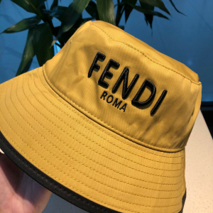 Luxury Womens Hats Fendi Logo Layered Bucket Hat in Yellow A190PP95 AA155625