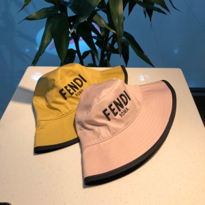 Luxury Womens Hats Fendi Logo Layered Bucket Hat in Yellow A190PP95 AA155625