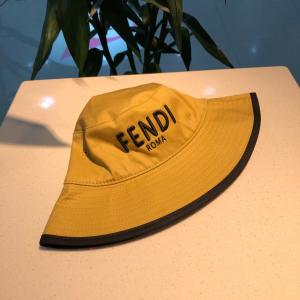 Luxury Womens Hats Fendi Logo Layered Bucket Hat in Yellow A190PP95 AA155625