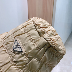 Luxury Womens Hats Prada Nylon Bucket Hat in Beige A190PP110 AA155616